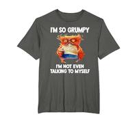 Owl I'm So Grumpy I'm Not Even Talking to Myself T-Shirt, Men's Big and Tall, Asphalt Grey, 4X Tall