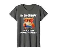 Owl I'm So Grumpy I'm Not Even Talking to Myself T-Shirt, Women, Asphalt Grey, X-Small
