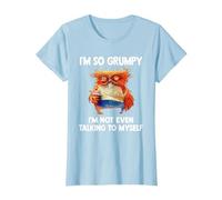 Owl I'm So Grumpy I'm Not Even Talking to Myself T-Shirt, Women, Baby Blue, X-Large