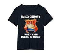 Owl I'm So Grumpy I'm Not Even Talking to Myself T-Shirt, Women's Plus, Black, 4X