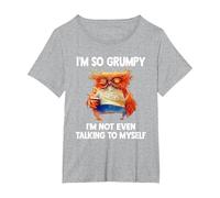 Owl I'm So Grumpy I'm Not Even Talking to Myself T-Shirt, Women's Plus, Heather Grey, 1X