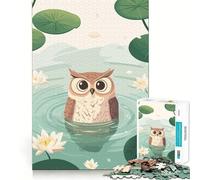 Owl in A Pond Illustration 1000 Piece Jigsaw Puzzles for Adults Jigsaw Smart Game Together Fun Image Assembly Seasonal Gift (38x52cm)