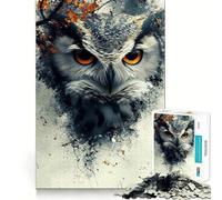 Owl in Autumn Jigsaw Puzzle 1000 Piece for Adults Brain Challenge Toy Leisure Time Clear Cut Amazing Present (38x26cm)