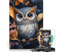 Owl In Autumn Leaves 1000 Piece Jigsaw Puzzles for Adults Jigsaw Smart Game Together Fun Image Assembly Seasonal Gift (50x75cm)