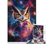 Owl in Cosmos Jigsaw Puzzles for Teenagers 1000 Funny Gifts Learning Educational Toy Wall Decor Suitable for Ages 14 And Up size 38x26cm
