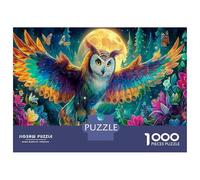 Owl in Cosmos Jigsaw Puzzles Puzzle for Adults Kids. 1000 Pieces Animal Whimsical Challenge Toy Educational Games Home Decoration for Adults& Kids Age 14 Years Up 70x50cm/1000pcs