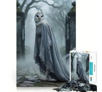 Owl in Dress on Misty Path Jigsaw Puzzle 1000 Piece for Adults Brain Challenge Toy Leisure Time Clear Cut Amazing Present (38x52cm)