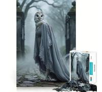 Owl in Dress on Misty Path Jigsaw Puzzles for Adults1000 Pieces Strengthen Memory Home Pastime Clean Edge Elegant Gift (38x26cm)