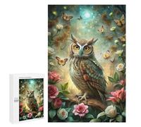 Owl in Enchanted Forest with Butterflies Jigsaw Puzzle, 1000 PCS, Relaxing Activity for Adults, A Detailed Puzzle Experience for Adult Hobbyists, at Home
