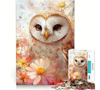 Owl In Flowers II Hard Jigsaw Puzzle for Adults 1000 Pieces Solid Logic Toy Simple Fun Precision Cut (38x52cm)