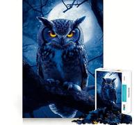Owl in Moonlight 1000 Adult Pieces Jigsaw Puzzle Mind Challenge Toy Together Fun Quality Cut (50x75cm)
