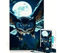 Owl in Moonlight 1000 Pieces Jigsaw Puzzles for Adults Smart Toy Home Activity Accurate Cut Wall Art Decor (38x52cm)
