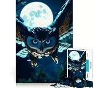Owl in Moonlight Jigsaw Puzzles 1000 Pieces for Teenagers Brain Skill Family Joy Exact Edge Memorable Gift (38x26cm)