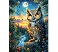 Owl in Moonlit Forest 300 Piece Count Premium Jigsaw Puzzle Mitos Animal Planta For Adults Teens 14+ Concentration Training Indoor Game Family Game Night Creativity Gift Giving 300 PCS