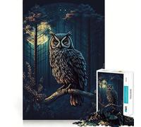 Owl in Night Forrest Jigsaw Puzzles 1000 Piece for Teenagers Clear Logic Toy Light Relax Perfect Cut Heartfelt Gift (50x75cm)