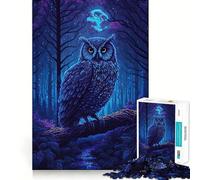 Owl in Night Forrest Jigsaw Puzzles 1000 Piece for Teenagers Reason Skill Toy Serene Time Exact Cut Amazing Present (38x26cm)
