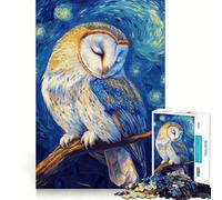 Owl in Starry Night Jigsaw Puzzles1000 Pieces Mind Skill Toy Soothing Play Precision Cut Art Collection Piece (50x75cm)
