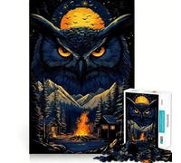 Owl in The Night 1000 Pieces Jigsaw Puzzles for Adults Smart Toy Home Activity Accurate Cut Wall Art Decor (50x75cm)