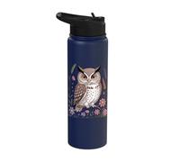 Owl in The Wildflowers Harmony Scene Stainless Steel Insulated Water Bottle
