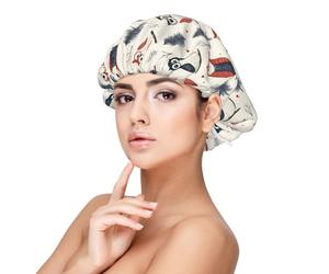 Owl In The Woods Print Satin Silk Bonnet for Sleeping Women, Adjustable Double Layer Satin Hair Bonnet Night Sleep Cap for Curly Hair