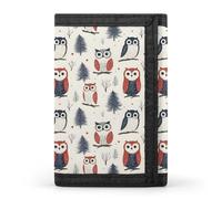 Owl In The Woods Print Wallet for Men, Small Men's Bifold Wallet, 8 Credit Card Holder Slim Minimalist Front Pocket