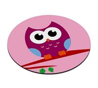 Owl In Tree Purple Circular PC Computer Mouse Mat Pad