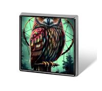 Owl Island Of Cuba Lapel Pin for Men Women Square Fashion Brooch Pin - Cute Enamel Badges, Aluminum Alloy Metal Pinback for Hats, Shirts, Bags, Jackets & Accessories