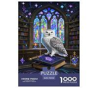 Owl Jigsaw Puzzles 1000 Piece Challenge Game for Adults,Library Scene Impossible Jigsaw Puzzles 1000 Piece Puzzle Educational Games 70x50cm/1000pcs