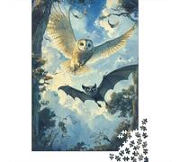 Owl Jigsaw Puzzles for Adults 1000 Piece Soaring in The Sky Educational Home Art DIY Family for Aduits And Kids Age 12 Years UP 1000pcs (75x50cm)