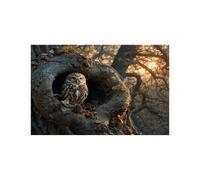 Owl Jigsaw Puzzles for Adults 1000, Wooden 1000 Piece Jigsaw Puzzles for Adults Autumn, Educational Puzzle Games for The Whole Family Together, Puzzle for Wall Art Home Decor 20x30 Inches LZPT-03912