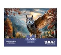 Owl Jigsaw Puzzles Puzzle for Adults Kids. 1000 Piece Autumn Mountain Valley Great Gifts Challenge Toy Home Decoration for Gifts 52x38cm/1000pcs