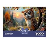 Owl Jigsaw Puzzles Puzzle for Adults Kids. 1000 Pieces Autumn Forest Stream Whimsical Challenge Toy Home Decoration for Gifts 70x50cm/1000pcs