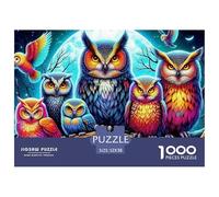 Owl Jigsaw Puzzles Puzzle for Adults Kids. 1000 Pieces Whimsical Challenge Toy Educational Games Home Decoration for Adults& Kids Age 14 Years Up 52x38cm/1000pcs