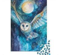 Owl Jigsaw Puzzles Puzzles for Adults Kids. 1000 Pieces Dreamy Starry Sky Whimsical Challenge Toy Game Home Decoration for Gifts 1000pcs (75x50cm)