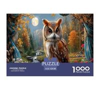 Owl Jigsaw Puzzles Puzzles for Adults Kids. 1000 Pieces Forest Stream Whimsical Challenge Toy Home Decoration for Gifts 52x38cm/1000pcs