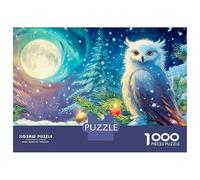 Owl Jigsaws 1000 Piece Puzzle in Snowy Moonlit Forest Impossible Suitable for Decompression And Wall Decor for Adults And Kids 70x50cm/1000pcs