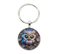 Owl Keychain: Owl Keychain, Exquisite Metal Jewelry with Backpack Pendant, Time Gem Pendant, Car Key Accessory, Elegant Handbag for Mother, Girlfriend, A