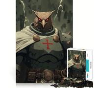 Owl Knight in Storm Adults 1000 Piece Jigsaw Puzzle Brain Challenge Toy Stress Relief Clear Cut Wall Art Decor (38x52cm)