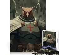 Owl Knight in Storm Adults 1000 Piece Jigsaw Puzzle Brain Challenge Toy Stress Relief Clear Cut Wall Art Decor (38x52cm)