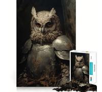 Owl Knight Jigsaw Puzzles for Adults1000 Piece Strengthen Memory Home Activity Clean Edge Festive Gift (38x52cm)