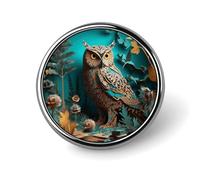 Owl Lapel Pins Metal Pin Badge Personalized Pinback Button Badges Classic Round Badge Recognition Enamel Lapel Pin for Jackets, Backpacks, Bags