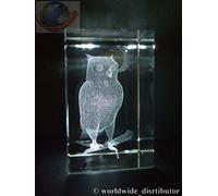 OWL LASER PAPERWEIGHT 3 DIMENSIONAL 3648 by Crystal Images