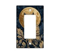 Owl Light Switch Cover Plates/Outlet Covers, Nighttime Blue Moon Design for Home Decor, Thermoplastic Wall Plates, Standard Size Single Rocker
