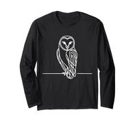Owl Line Art Birdwatcher Long Sleeve T-Shirt