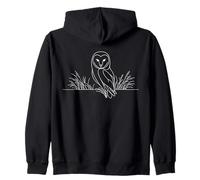 Owl Line Art Birdwatcher Zip Hoodie