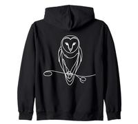 Owl Line Art Birdwatcher Zip Hoodie