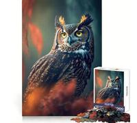 Owl Looks Into The Forest Jigsaw Puzzles 1000 Piece for Teenagers Cognitive Toy Calm Pastime Premium Edge Santa Wish List (38x52cm)