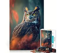 Owl Looks Into The Forest Jigsaw Puzzles for Adults1000 Pieces Recall Upgrade Peaceful Time Tight Cut Santa Wish List (50x75cm)