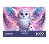 Owl Love Impossible Hard Difficult 1000 Pieces Adult Jigsaws - Heart-winged Owl with Babies Educational Game Decompression for Gifts52x38cm/1000pcs