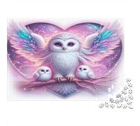 Owl Love Puzzle 1000Pc Recycled Paper for Adults Puzzle for Adults Impossible Challenging Game Fun Home Present Great Gift for Creativity 52x38cm/1000pcs